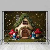 Aperturee - Aperturee Floral Fairy Tale Mushroom World Cake Smash Backdrop